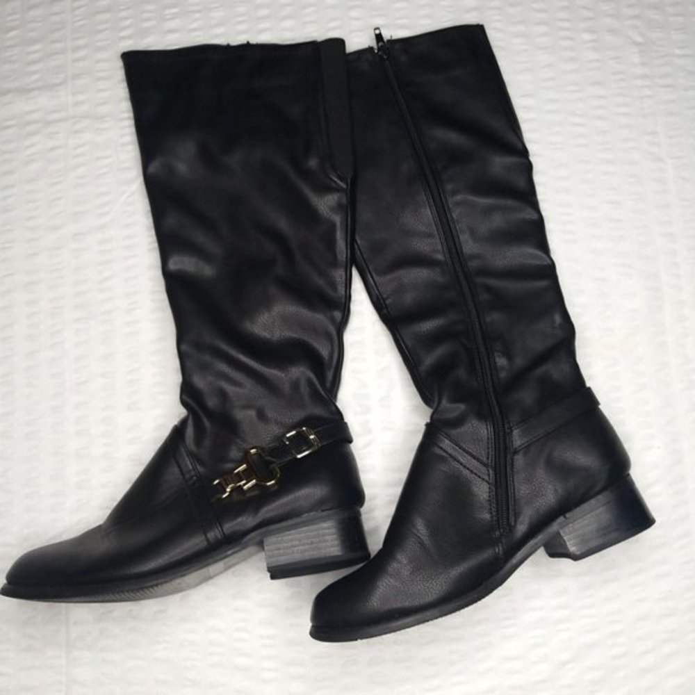 Henry Ferrera Black Knee High Boots size 6